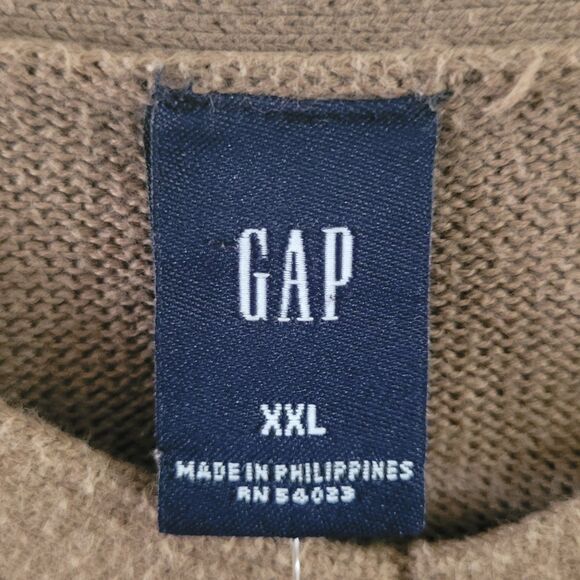 Vtg Gap Sweater Mens XXL Brown V-neck  Preppy Lightweight Career Casual Y2K - Picture 12 of 15